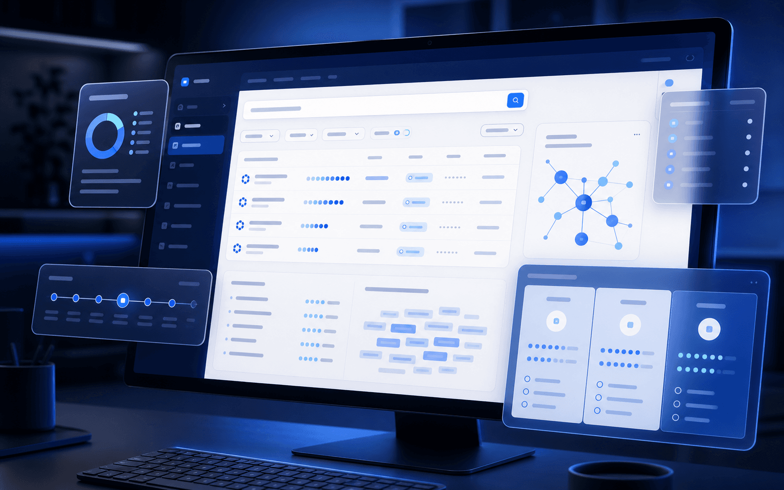 Namester.ai concept showing domain research cards and naming analysis